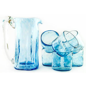 Xaquixe Handblown Glass - Large Pitcher in Turquoise, Fuchsia or Clear