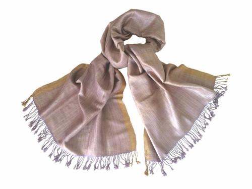Avani Wild Silk Shawl in Frosted Pink &amp; Lavender with Gold Border from Sprout Enterprise®